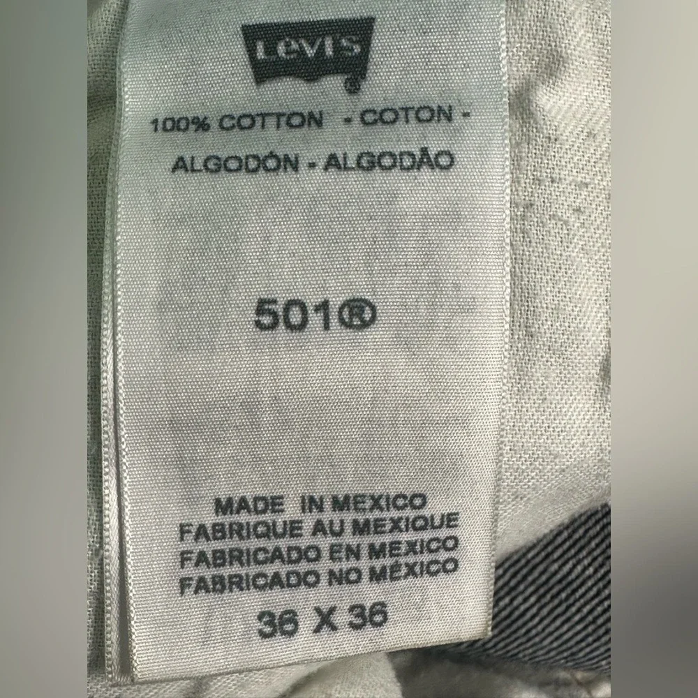 Levis 501 Jean 36x32 Indigo Darkwash Denim Straight‎ Leg Button Fly Classic Fit